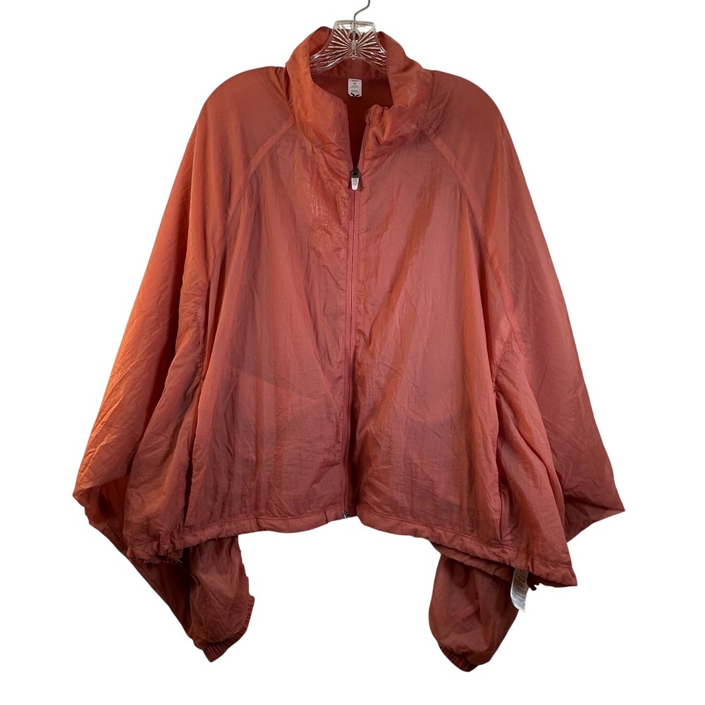 Old Navy Active GO-H2O Windbreaker Jacket 4X Orange Water Repellant Batwing Zip